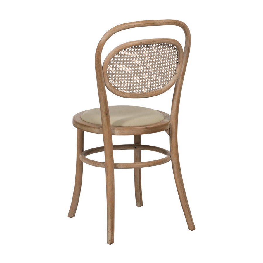 SILLA NATURAL-BEIGE TEJIDO-MADERA 41 X 41 X 89 CM