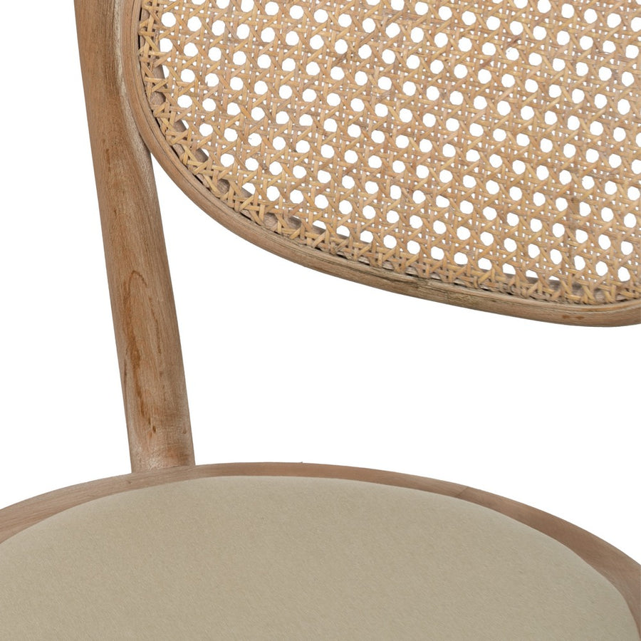 SILLA NATURAL-BEIGE TEJIDO-MADERA 41 X 41 X 89 CM