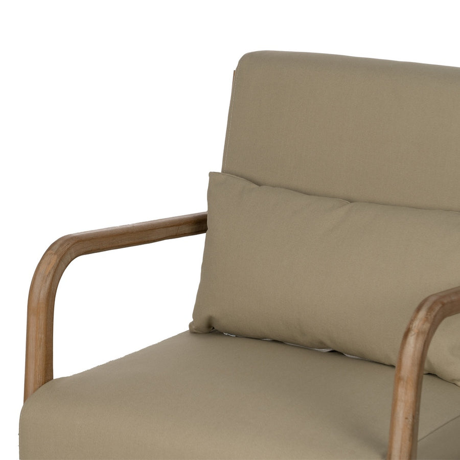 SILLÓN NATURAL-BEIGE TEJIDO-MADERA 66 X 85 X 74 CM