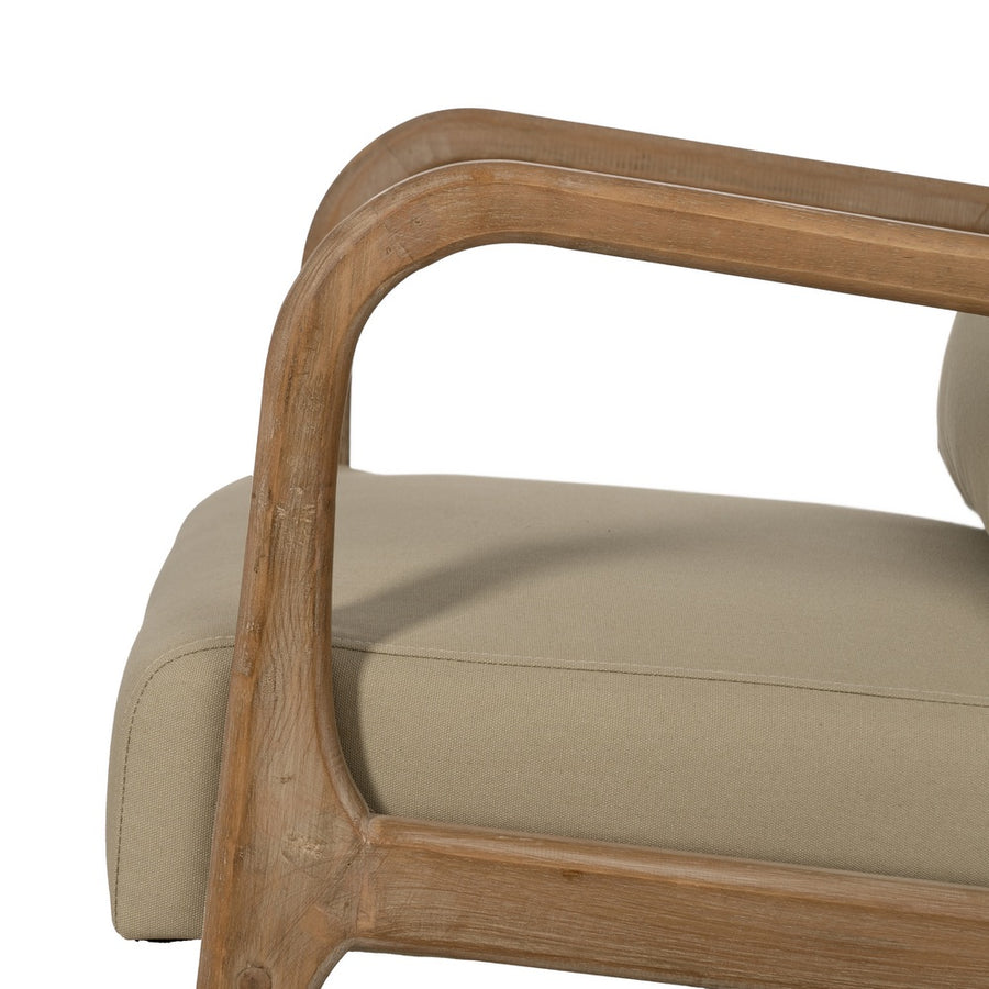 SILLÓN NATURAL-BEIGE TEJIDO-MADERA 66 X 85 X 74 CM