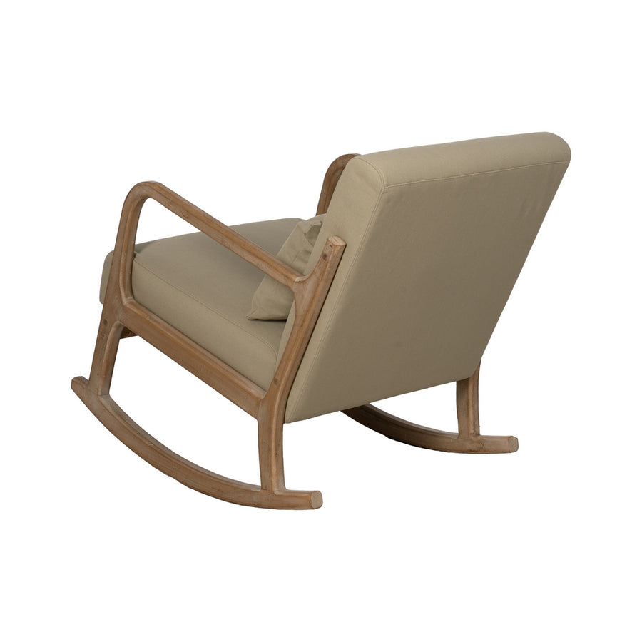 NATURAL-BEIGE FABRIC-WOOD ROCKING CHAIR 66 X 88 X 80 CM