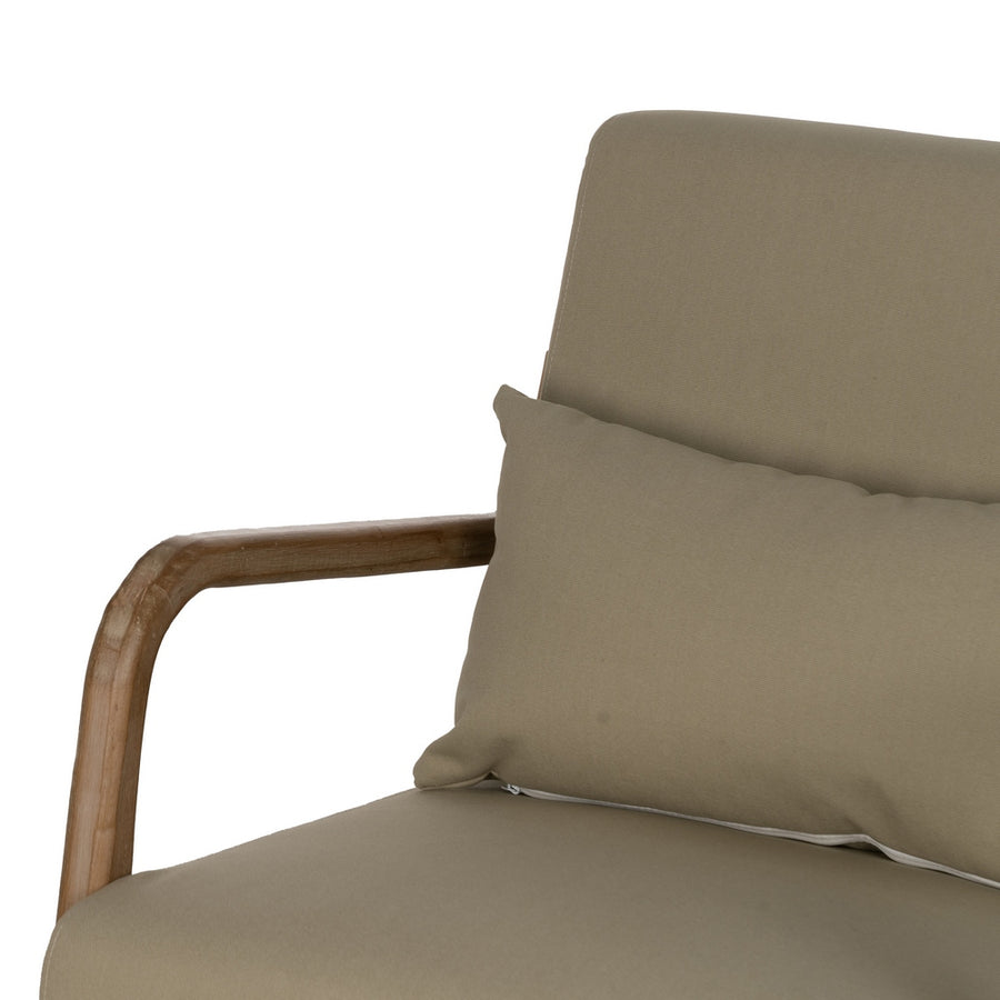 NATURAL-BEIGE FABRIC-WOOD ROCKING CHAIR 66 X 88 X 80 CM