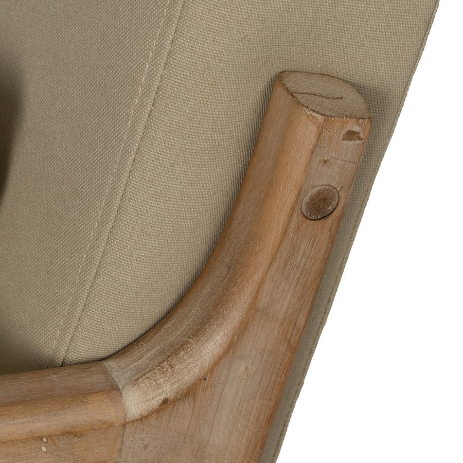 NATURAL-BEIGE FABRIC-WOOD ROCKING CHAIR 66 X 88 X 80 CM