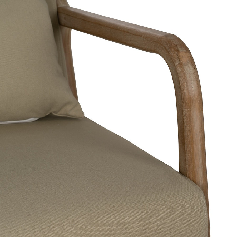 NATURAL-BEIGE FABRIC-WOOD ROCKING CHAIR 66 X 88 X 80 CM