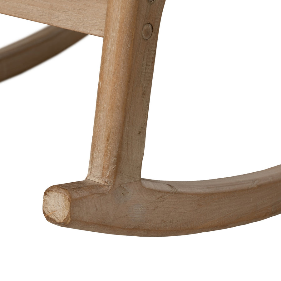 NATURAL-BEIGE FABRIC-WOOD ROCKING CHAIR 66 X 88 X 80 CM