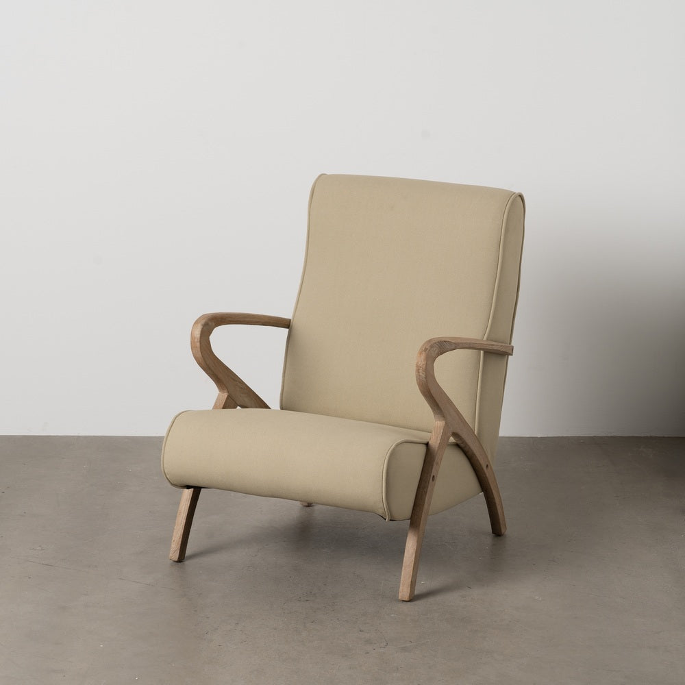 SILLÓN NATURAL-BEIGE TEJIDO-MADERA 57 X 55 X 85 CM