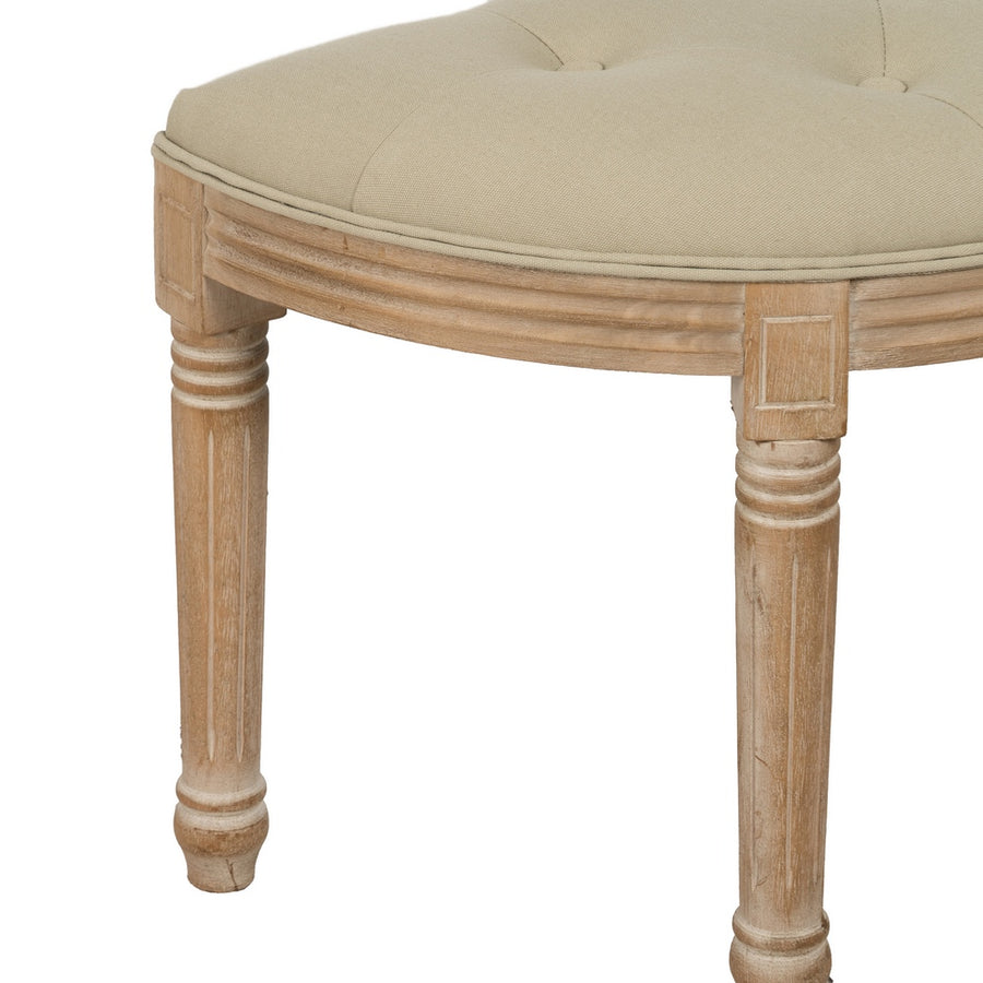 BANQUETA NATURAL-BEIGE TEJIDO-MADERA 70 X 36 X 48 CM