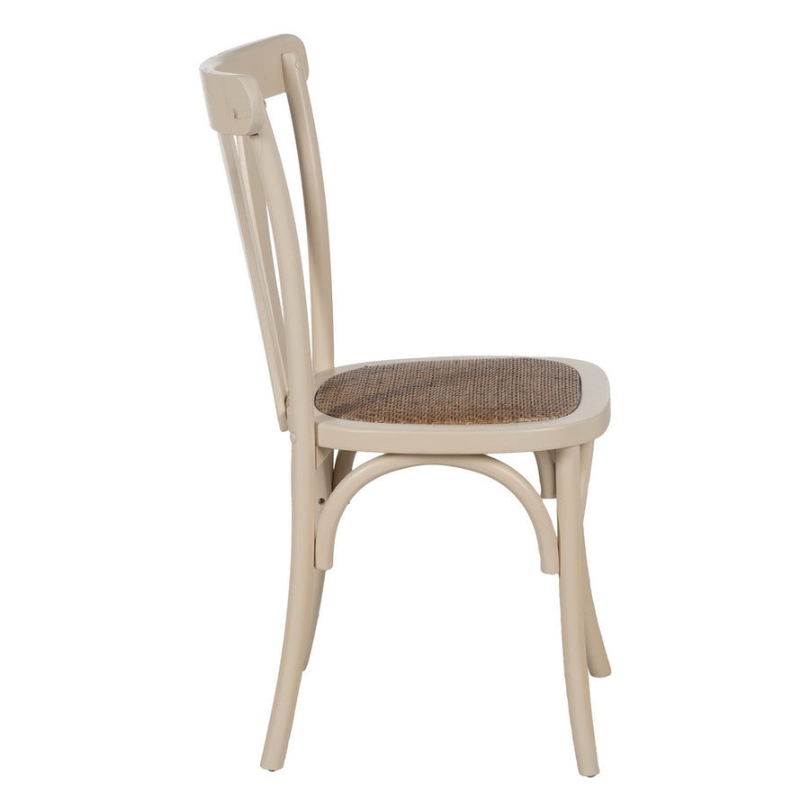 CONTRACT ELM WOOD CREAM CHAIR 48 X 47 X 88.50 CM