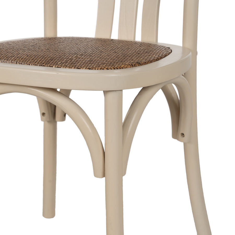 CONTRACT ELM WOOD CREAM CHAIR 48 X 47 X 88.50 CM