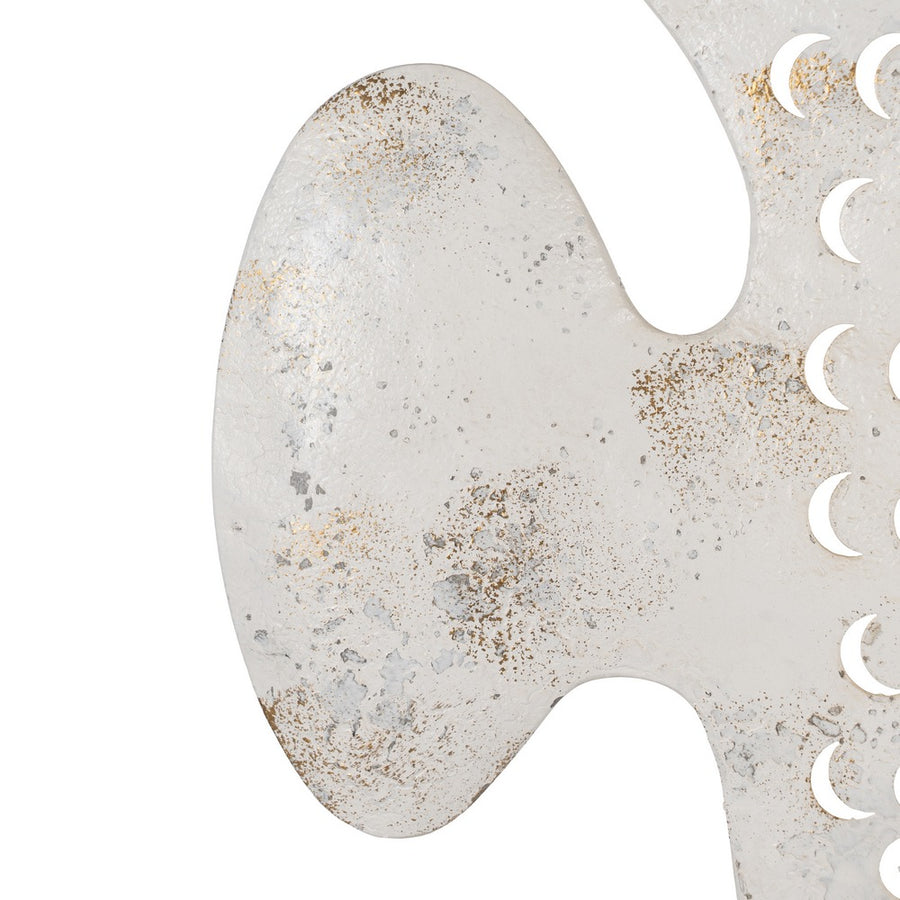 MURAL PARED PEZ BLANCO ROZADO METAL 49 X 3,50 X 37 CM