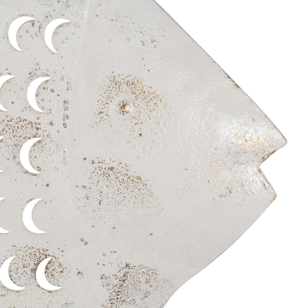 MURAL PARED PEZ BLANCO ROZADO METAL 49 X 3,50 X 37 CM