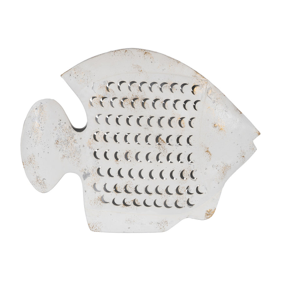 FIGURA PEZ BLANCO ROZADO METAL 40 X 7,50 X 32 CM