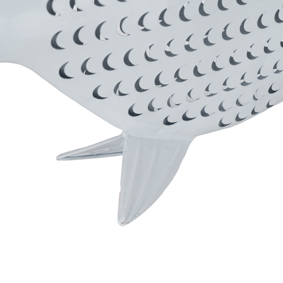 FIGURA PEZ BLANCO METAL 49,50 X 7 X 36,50 CM
