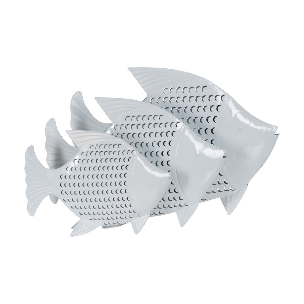 FIGURA PEZ BLANCO METAL 59,50 X 11 X 43 CM