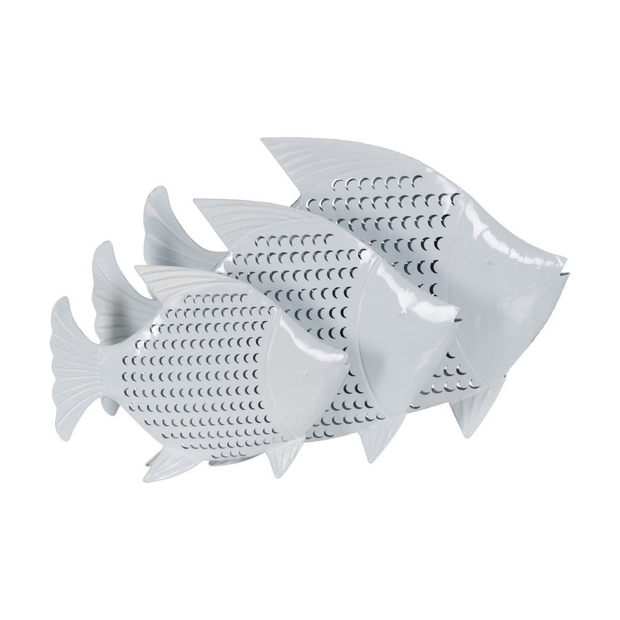 FIGURA PEZ BLANCO METAL 59,50 X 11 X 43 CM