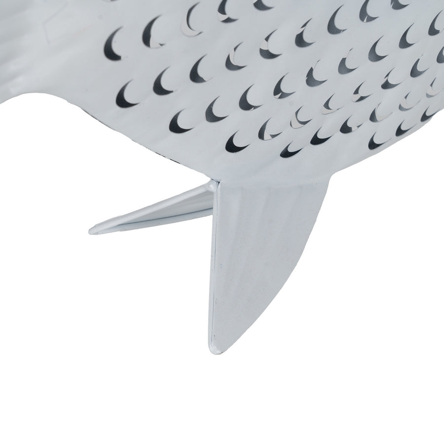 FIGURA PEZ BLANCO METAL 59,50 X 11 X 43 CM