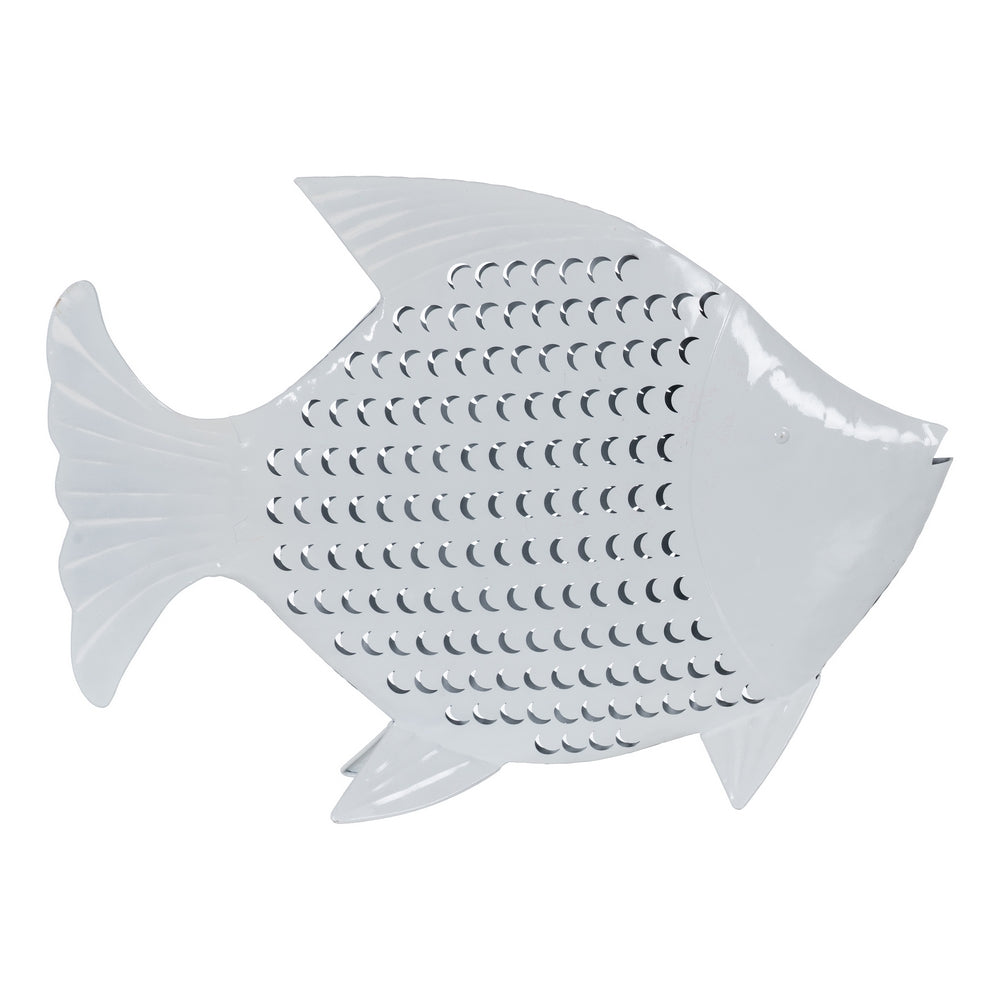 FIGURA PEZ BLANCO METAL 59,50 X 11 X 43 CM