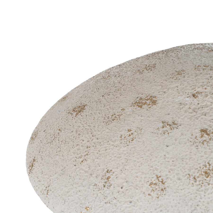 FIGURA SETA BEIGE METAL 51 X 51 X 58 CM
