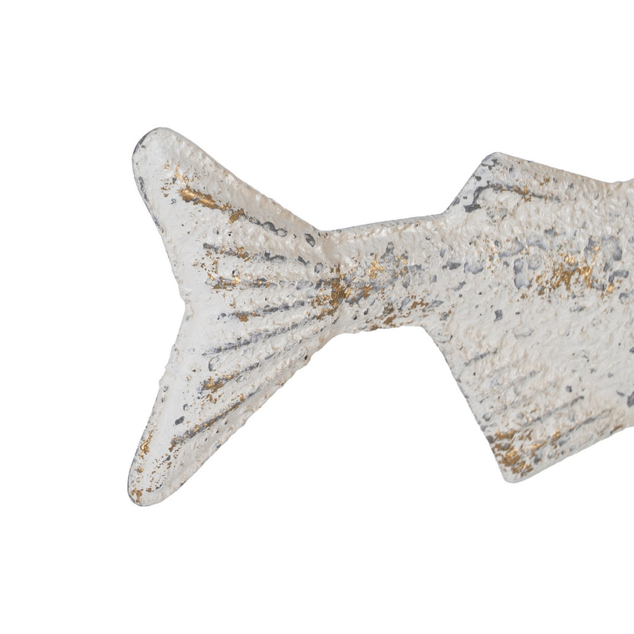 FIGURA PEZ BLANCO ROZADO METAL 63 X 8 X 33 CM