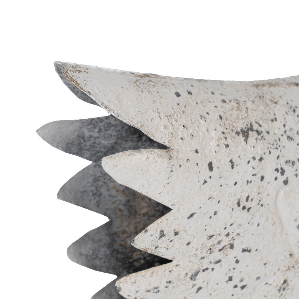 FIGURA GALLINA BLANCO ROZADO METAL 17 X 43,50 X 48 CM