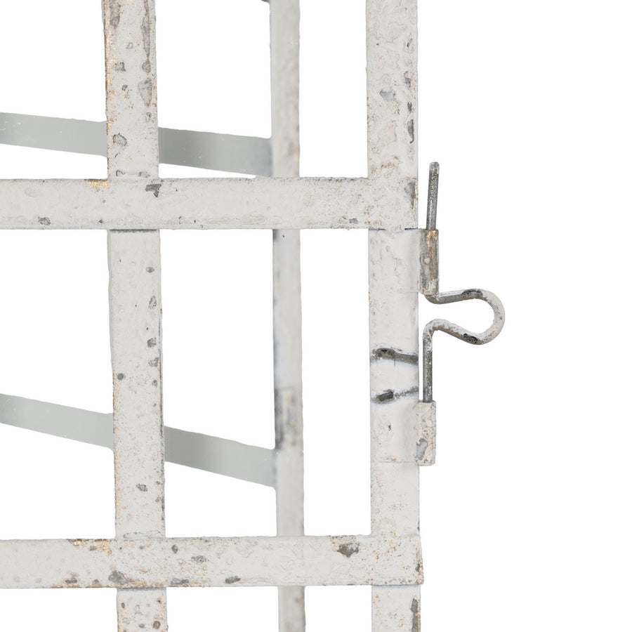 FAROL PORTAVELAS BLANCO METAL 15 X 15 X 45 CM