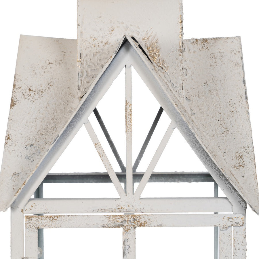 FAROL PORTAVELAS BLANCO METAL 21 X 21 X 63 CM