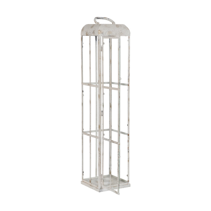 FAROL PORTAVELAS AZUL CLARO METAL 18 X 18 X 81 CM