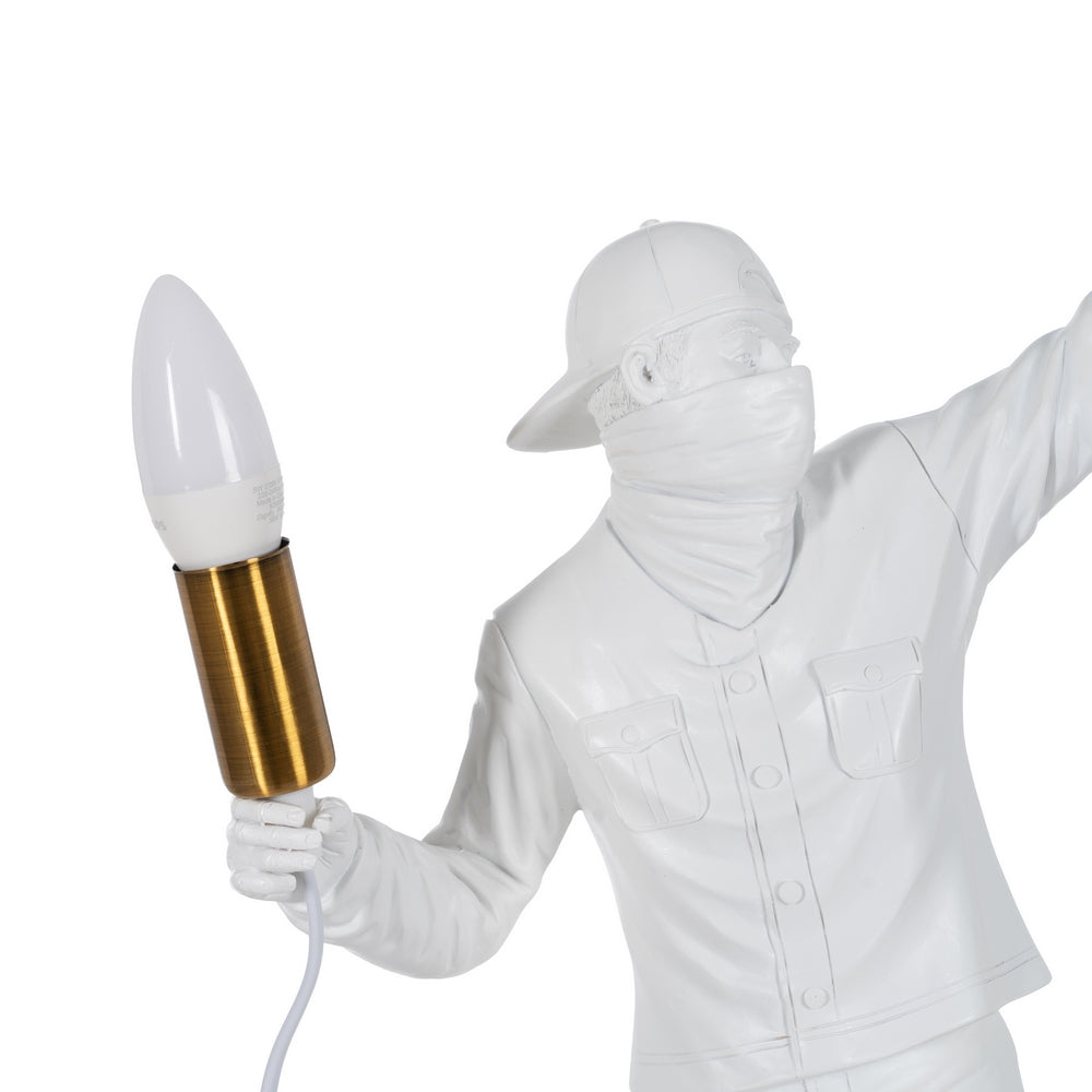 CHICO WHITE RESIN TABLE LAMP 32 X 13 X 52 CM