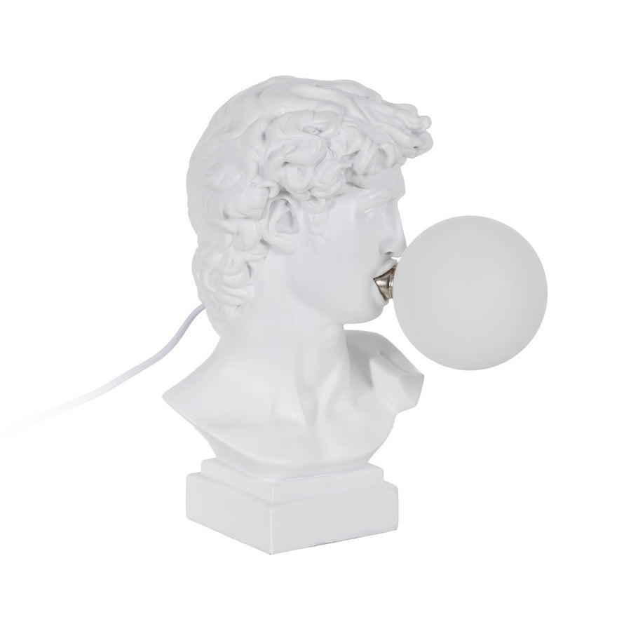 DAVID TABLE LAMP WHITE RESIN 21 X 21 X 30 CM