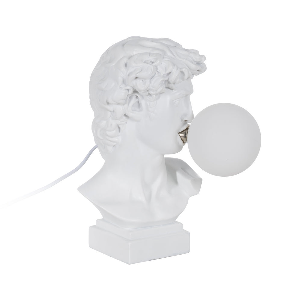 DAVID TABLE LAMP WHITE RESIN 21 X 21 X 30 CM