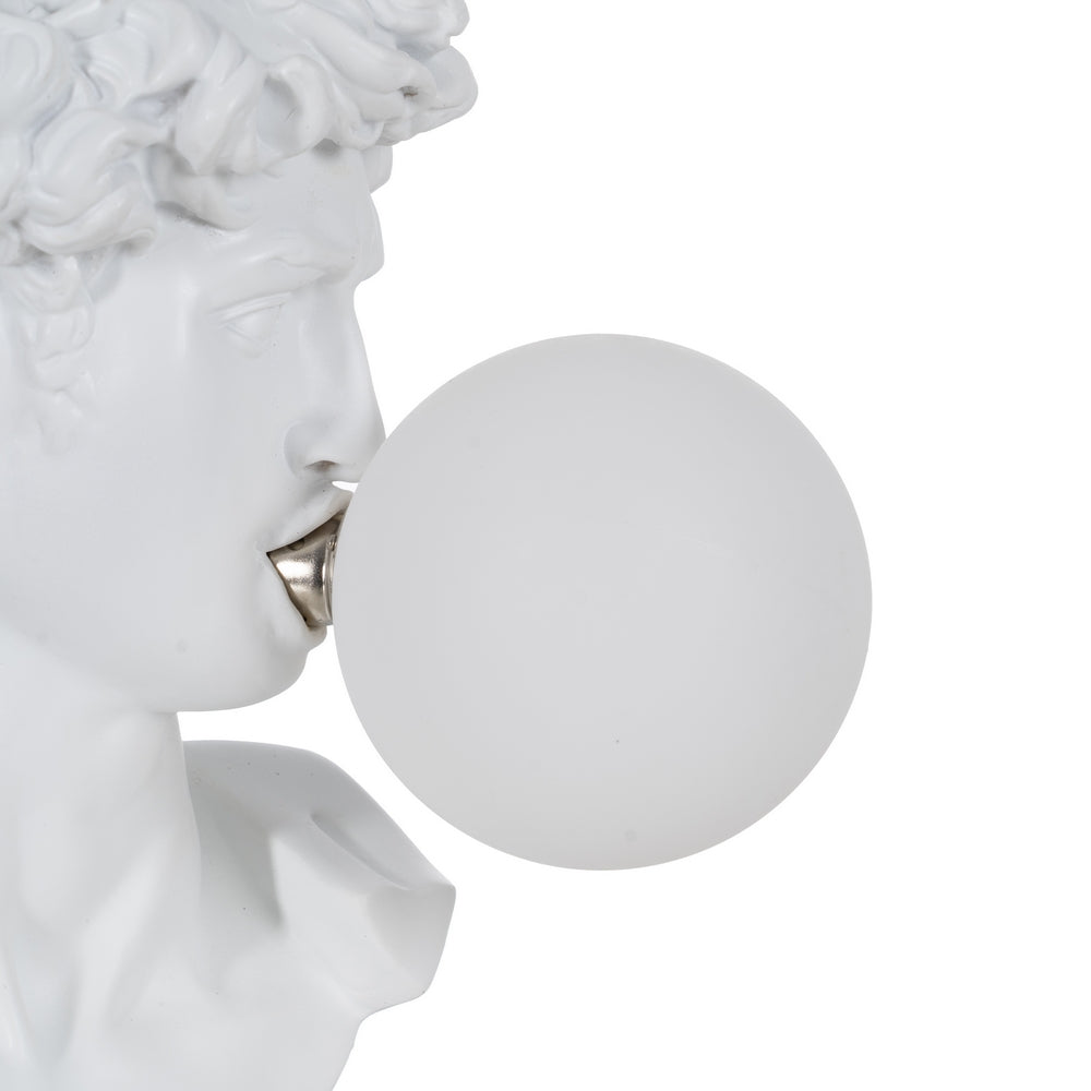 DAVID TABLE LAMP WHITE RESIN 21 X 21 X 30 CM