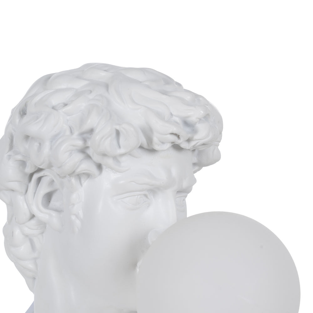 DAVID TABLE LAMP WHITE RESIN 21 X 21 X 30 CM