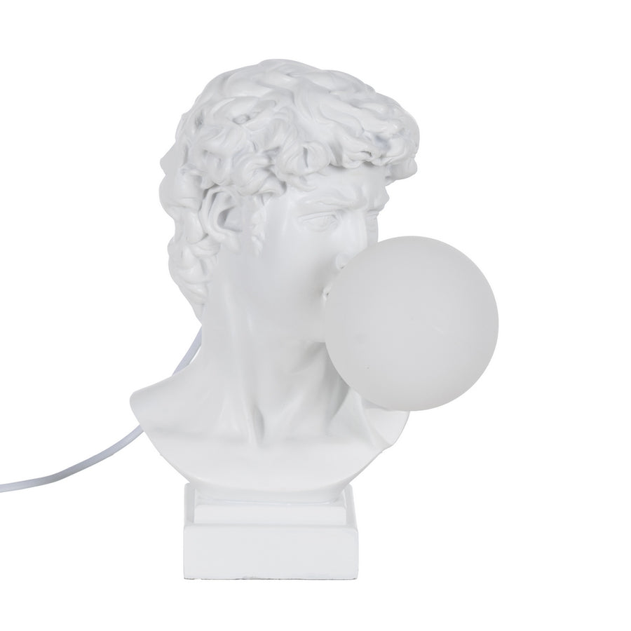 DAVID TABLE LAMP WHITE RESIN 21 X 21 X 30 CM
