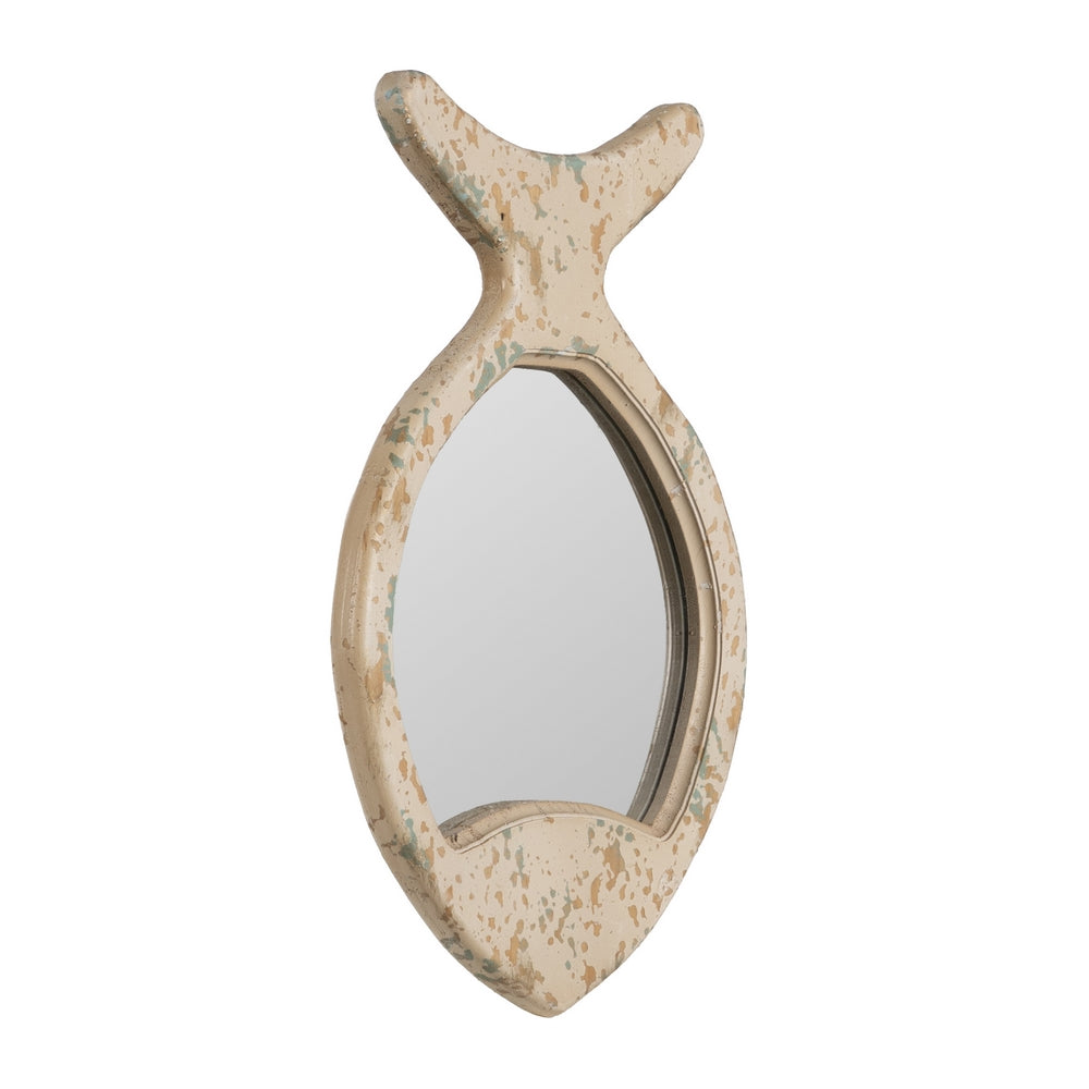 ESPEJO PEZ BLANCO ROZADO MADERA 26 X 2 X 39,50 CM