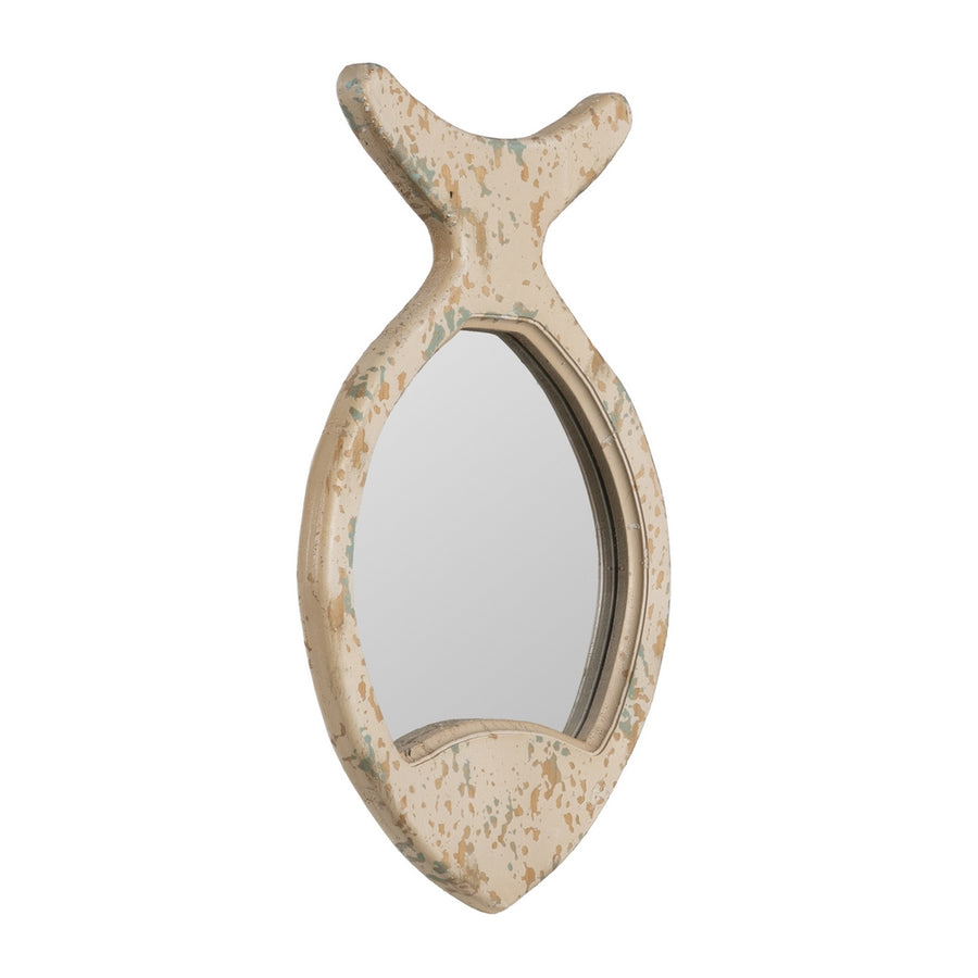 ESPEJO PEZ BLANCO ROZADO MADERA 26 X 2 X 39,50 CM
