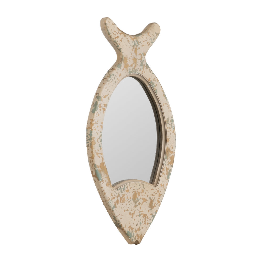 ESPEJO PEZ BLANCO ROZADO MADERA 26 X 2 X 49 CM