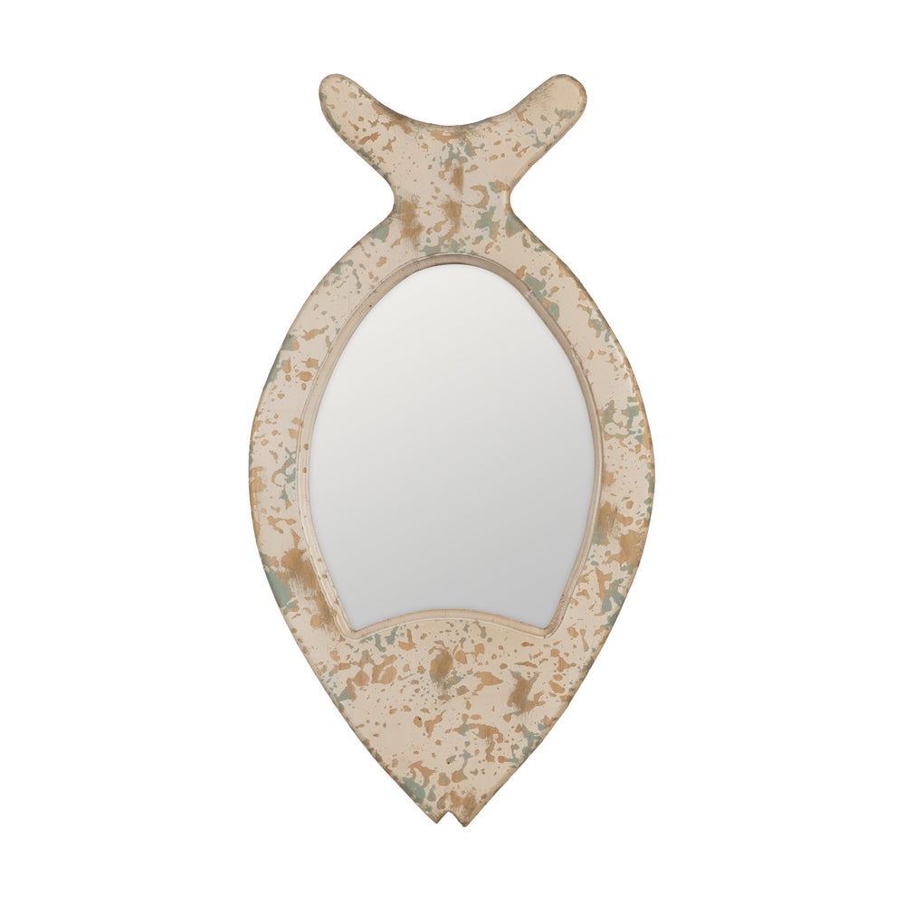 ESPEJO PEZ BLANCO ROZADO MADERA 26 X 2 X 49 CM