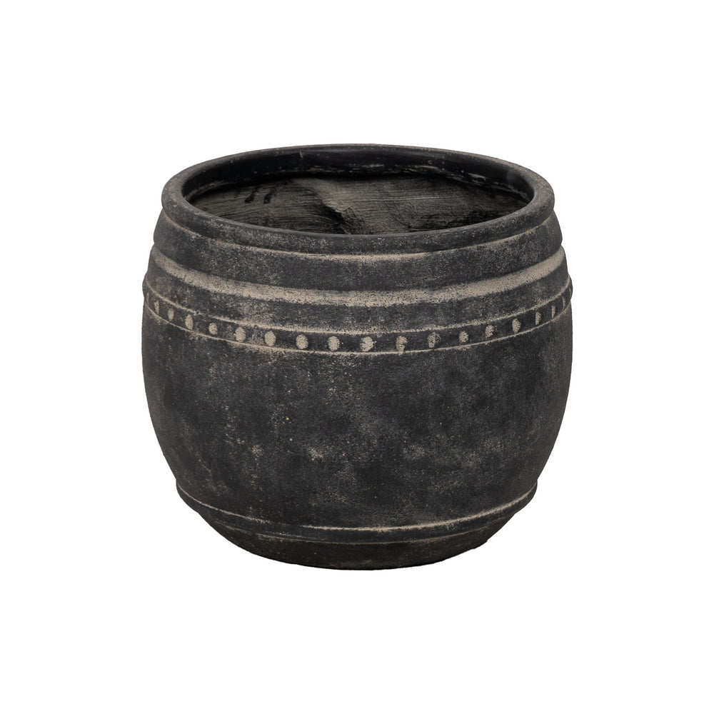 S/3 MACETERO NEGRO MAGNESIO DECORACIÓN 47 X 47 X 38,50 CM