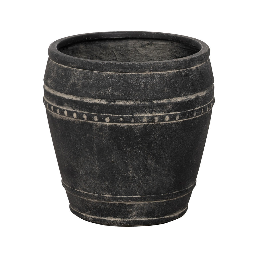 S/3 BLACK MAGNESIUM PLANTER DECORATION 47 X 47 X 47 CM