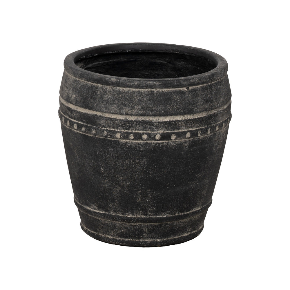 S/3 MACETERO NEGRO MAGNESIO DECORACIÓN 47 X 47 X 47 CM
