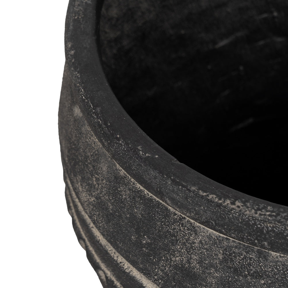 S/3 MACETERO NEGRO MAGNESIO DECORACIÓN 47 X 47 X 47 CM
