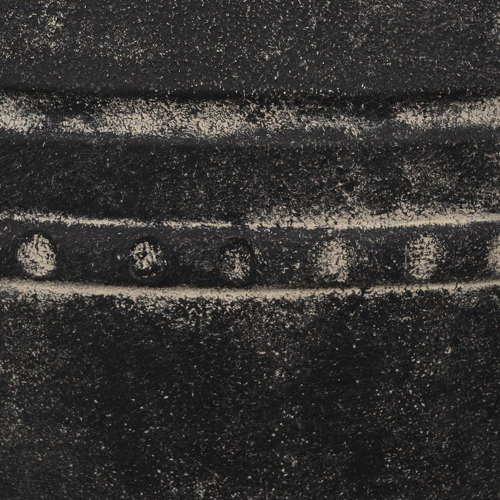 S/3 MACETERO NEGRO MAGNESIO DECORACIÓN 47 X 47 X 47 CM