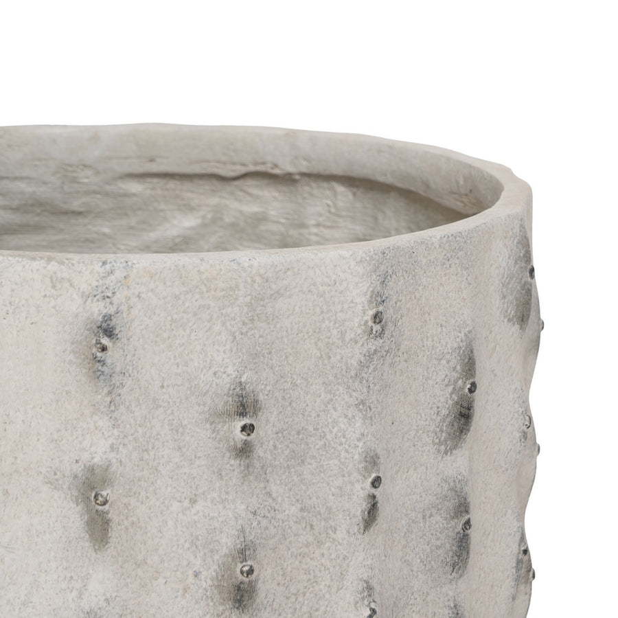 S/3 CREAM MAGNESIUM VASE DECORATION 34.50 X 34.50 X 54 CM