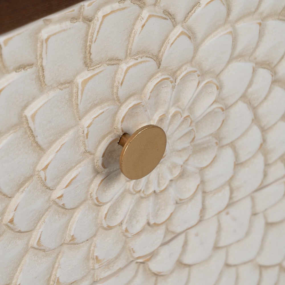 MESITA TALLADA BLANCO-MARRÓN DM-MADERA 48 X 36 X 60 CM