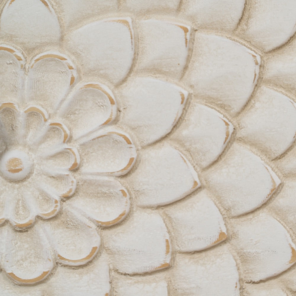 MESITA TALLADA BLANCO-MARRÓN DM-MADERA 48 X 36 X 60 CM