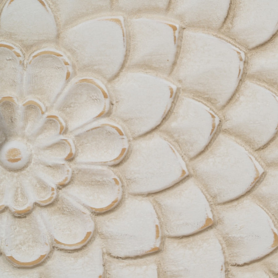 MESITA TALLADA BLANCO-MARRÓN DM-MADERA 48 X 36 X 60 CM