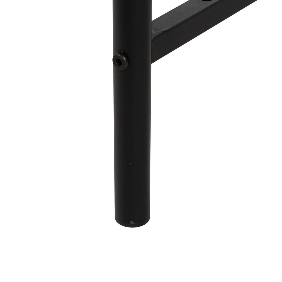 NATURAL-BLACK METAL-WOOD SIDE TABLE 69 X 69 X 52.50 CM