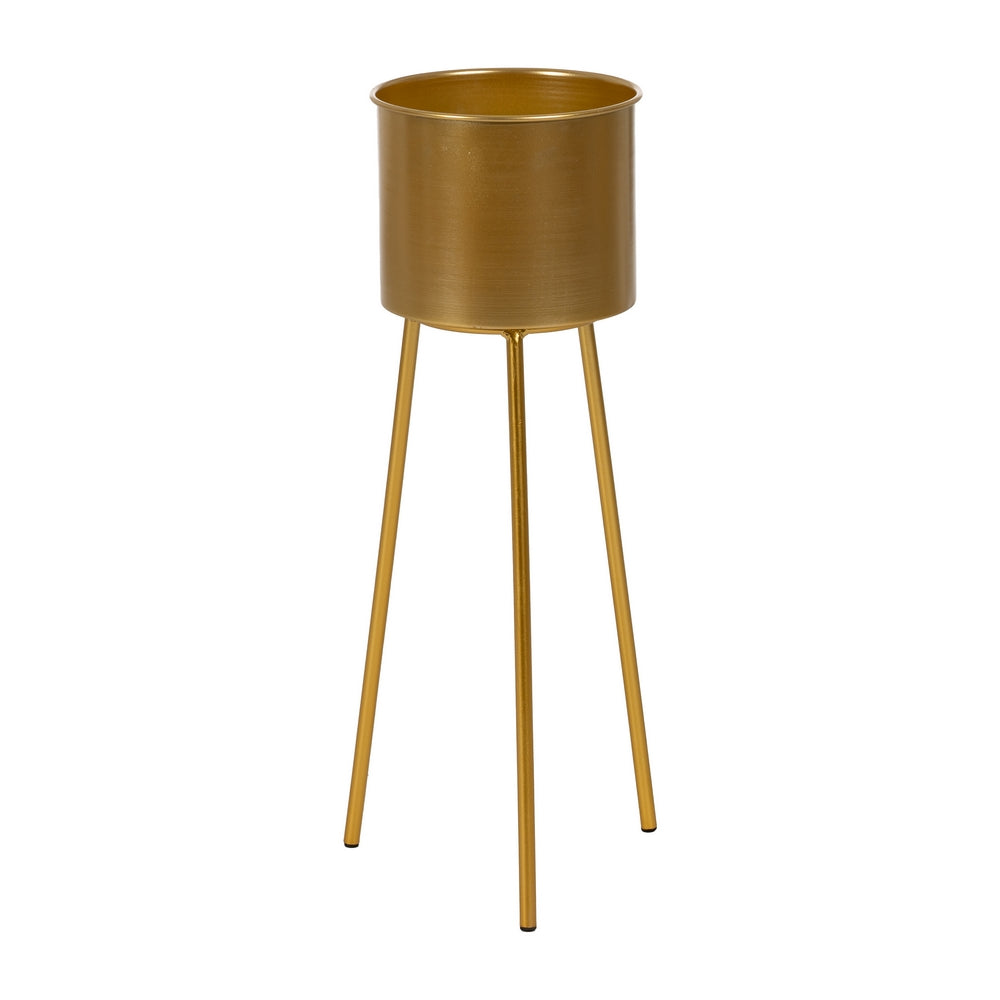 S/2 MACETEROS DORADO METAL DECORACIÓN 28 X 24 X 69 CM