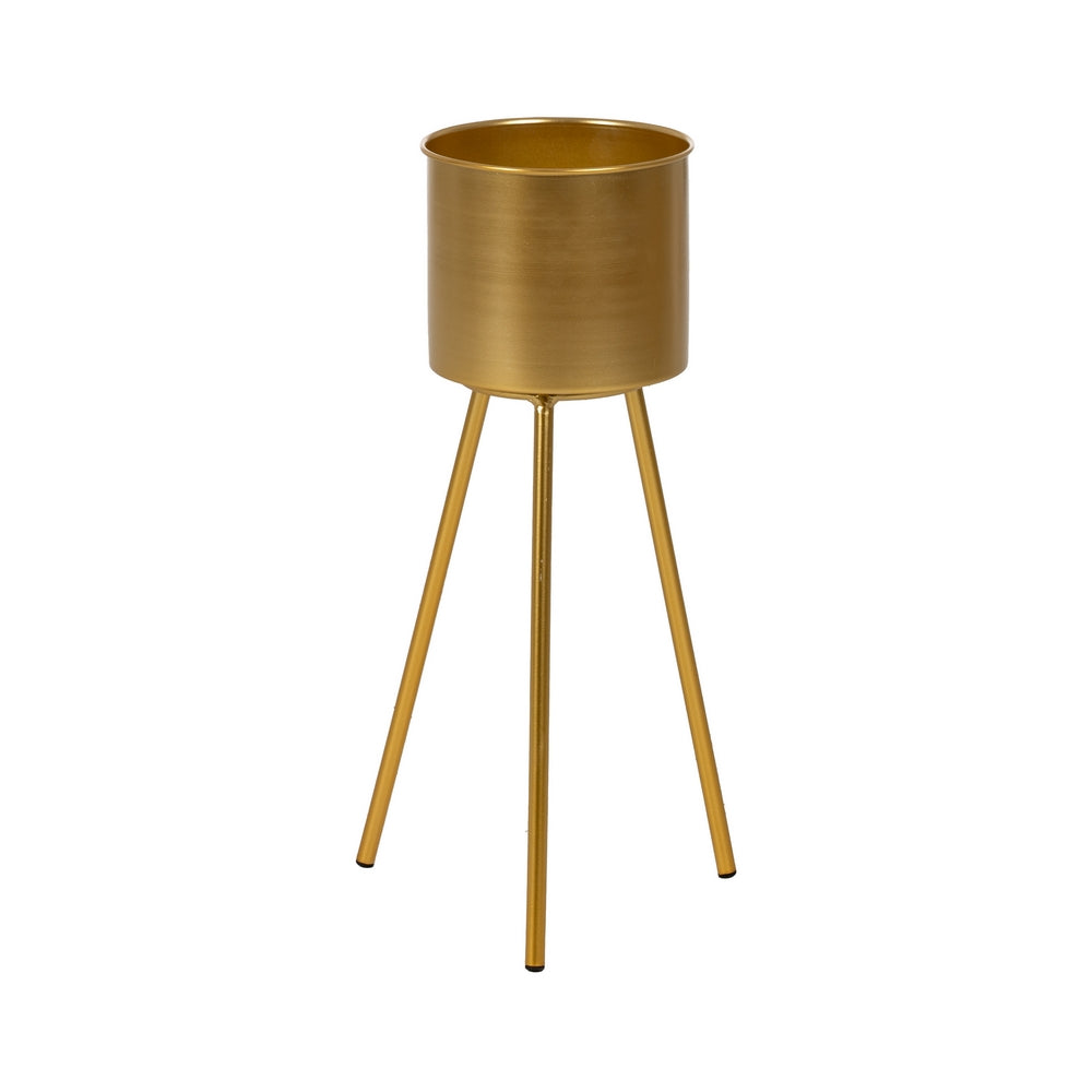 S/2 MACETEROS DORADO METAL DECORACIÓN 28 X 24 X 69 CM