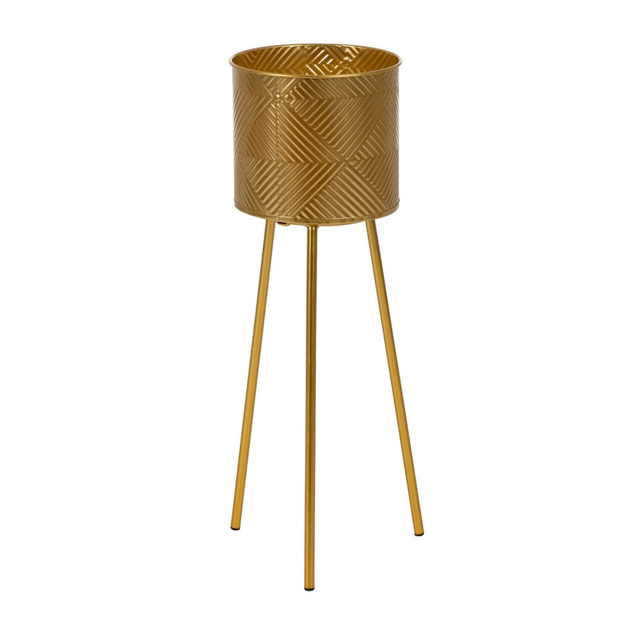 S/2 MACETEROS DORADO METAL DECORACIÓN 28 X 24 X 71,50 CM